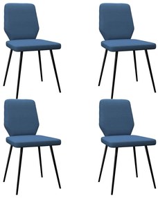 vidaXL Cadeiras de jantar 4 pcs tecido azul