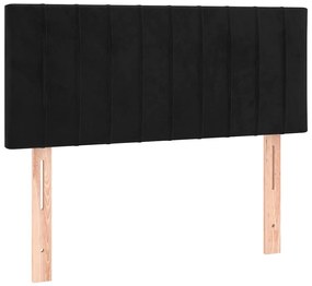 Cama box spring c/ colchão e LED 120x190 cm couro artif. preto