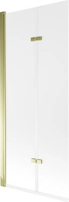 Mexen Castor parapeito de banho de 2 painéis 80 x 150 cm, fosco, dourado - 892-080-002-50-30