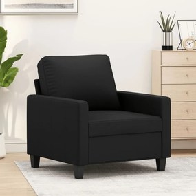 Poltrona couro artificial 60 cm preto
