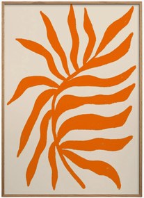 Impressão digital emoldurada Orange Silhouette Textured Branch
