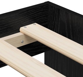 Estrutura de Cama Armazenamento em Carvalho Preto 100x200 cm