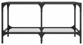 Mesa de centro c/ topo em vidro transparente 78,5x40x40 cm aço