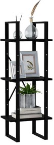 Estante c/ 3 prateleiras 40x30x105 cm pinho maciço preto