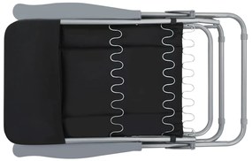 Cadeiras de jardim dobráveis com almofadões 2 pcs preto