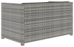 5 pcs conjunto lounge de jardim c/ almofadões vime PE cinzento