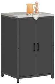 Armário de Armazenamento para Cozinha Preto 60 x 50 x 92 cm Aço