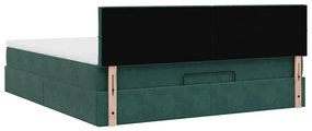 Estrutura de cama otomana com colchão 160x200 cm verde escuro
