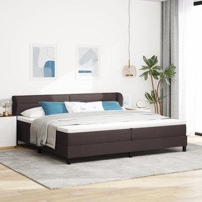 Cama Box com Colchão vidaXL Castanho Escuro 200x200 cm Tecido