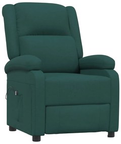 Poltrona elétrica reclinável tecido verde-escuro