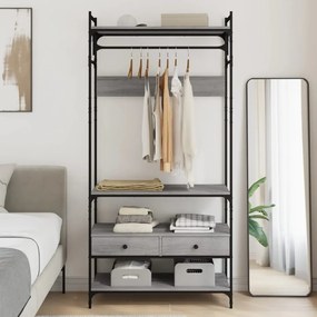 vidaXL Roupeiro c/ gavetas 89x39x184,5 cm deriv. madeira cinza sonoma