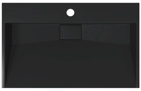 Lavatório 60x38x11 cm mineral/mármore fundido mate preto
