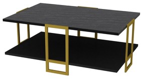 Mesa de Centro Polka – Dourada e Preta – 91,5 x 36,6 x 61,5 cm