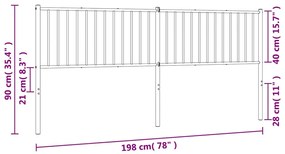 Cabeceira de cama 193 cm metal branco