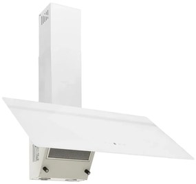 Exaustor com Ecra Touch e Luzes LED em Inox e Vidro Temperado - Branco