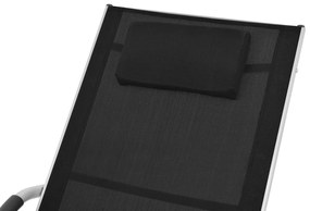 Espreguiçadeira com almofadão alumínio e textilene preto