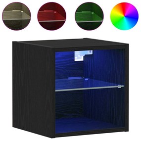 Armário para TV LED vidaXL Preto Carvalho 30x28,5x30 cm Madeira engenh