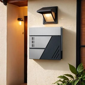 Caixa de correio de parede com janela de visualização 37 x 10,5 x 37 cm Prateado + Antracite