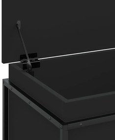 Caixa de arrumação com tampa derivados de madeira preto
