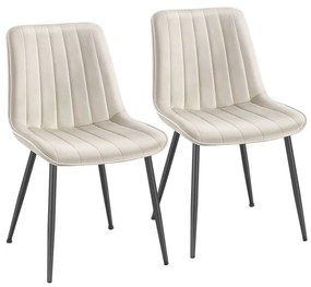 Conjunto de 2 cadeiras de sala de jantar bege cappuccino-Preto