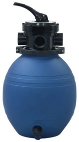Filtro de areia p/ piscina válvula de 4 posições azul 300 mm