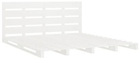 Cama sem colchão 180x200 cm madeira de pinho maciça branco