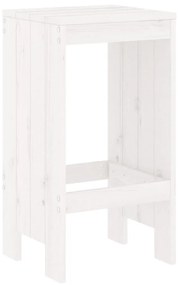 7 pcs conjunto de bar para jardim pinho maciço branco