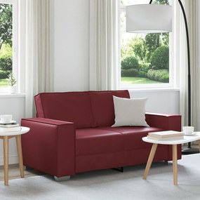 Sofá Loveseat vidaXL Vinho 120 cm em Couro Sintético