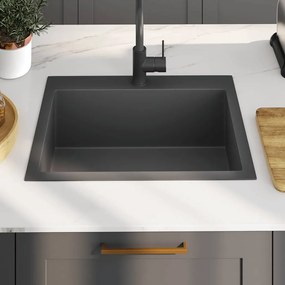 Lava-louça de cozinha artesanal aço inoxidável preto
