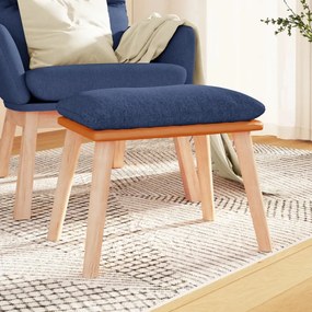 vidaXL Apoio de pés 45x29,5x35 cm tecido/couro artificial azul