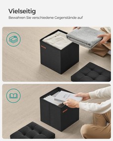 Banco com espaço de arrumação 30 x 30 x 30 cm Preto