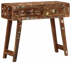 Mesa consola 90x32x75 cm madeira recuperada maciça