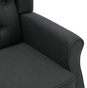 Poltrona de massagens com apoio de pés tecido cinzento-escuro