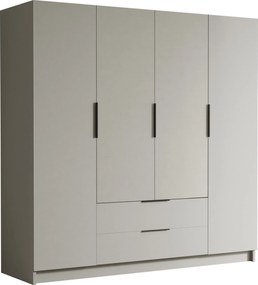 Roupeiro Closico 202, Caxemira, Preto, 216x200x60cm, 203 kg, Portas para roupeiro: Com dobradiças