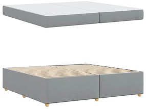 Estrutura de cama com colchão Cinzento-claro 200 x 200 cm