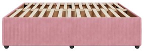 Estrutura de cama 200x200 cm veludo rosa