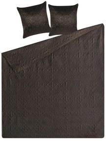 Colcha com relevo e duas almofadas castanhas 220 x 240 cm RAYEN Beliani