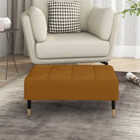 vidaXL Apoio de pés 78x56x32 cm veludo castanho