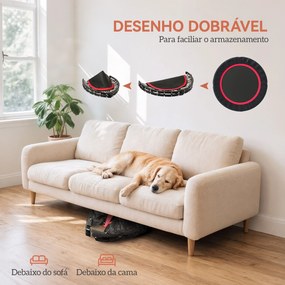 Trampolim de Fitness Ø102 cm Dobrável com Guiador Ajustável de 4 Níveis e Bandas para Treino de Pernas e Corpo Vermelho