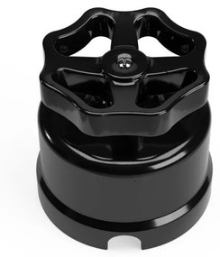 Switch/Diverter in black porcelain with knob