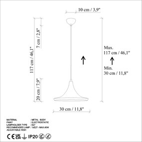Candeeiro de Teto Tom – Azul Claro – Ø30 h:20 cm