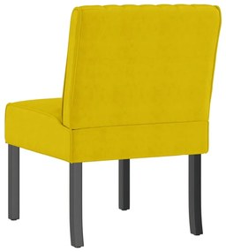 Cadeirão Mali em Veludo Amarelo - Design Nórdico