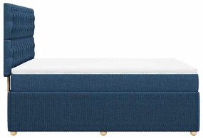 Cama com molas/colchão 140x200 cm tecido azul