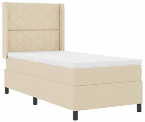 Cama Box com Colchão Creme, 100x200 cm, Tecido