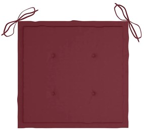 5 pcs conj. de jantar dobrável c/ almofadões p/ exterior bambu
