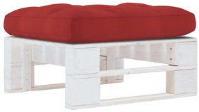 vidaXL Otomano de paletes para jardim pinho impregnado branco