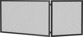 HOMCOM Protetor de faíscas para lareira dobrável de 2 painéis em metal pintado, pronto para uso, 140x1x50 cm, Preto | Aosom Portugal