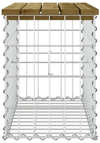 Banco de jardim c/ design gabião 63x31,5x42 cm pinho impregnado