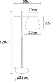 Candeeiro de Pé Assos – Preto – 50 cm x 120 cm