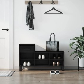 vidaXL Sapateira 102x36x60 cm derivados de madeira preto